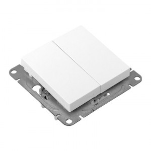 Механизм выключателя, двухклавишный, проходной, белый Эпика EKF UP1-SWW-21