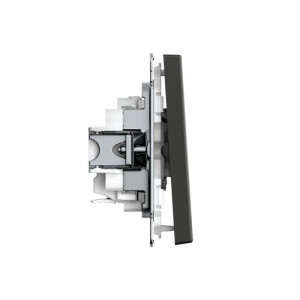 ARTGALLERY 2-клавишный ВЫКЛЮЧАТЕЛЬ, 10АХ, механизм, быстрозажимные клеммы, БАЗАЛЬТ GAL001451S