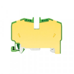 Заземляющая клемма WKF 6SL/35, Заземляющая клемма, тип фиксации провода: пружинный, номинальное сечение: 6 мм кв., 41A, 800V, ширина: 8 мм, цвет: желто-зеленый, тип монтажа: DIN35