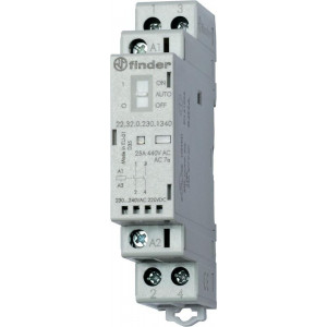 Контактор модульный 2NO 25А AgSnO2 24В AC/DC 17.5мм IP20 опции: мех. индикатор + LED 223200244320