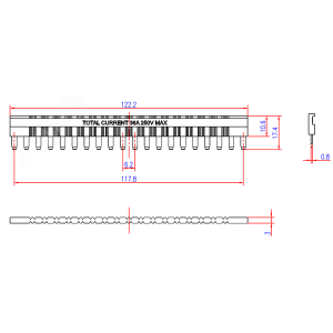 Соединительная шина для разъемов rms-23 20 голубая 32 А голубая AVERES rms-23-busbar