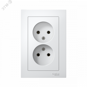 Розетка 2-м СП AtlasDesign 16А IP20 без заземл. в сборе бел. SE ATN000120