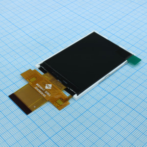 MI0240A4T-1, TFT 2.4", 240x320, 8/16 битный параллел. интерфейс, 65k, LED подсв., яркость 460 cd/m2, контрастность 500:1, драйвер ST7789V2, напр.пит. 2.8В, 6 o'clock, -20...70C