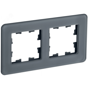 BRITE Рамка 2-мест. РУ-2-2-Бр стекло графит RE BR-M22-G-41-K53