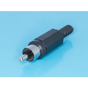 RPC-1-B, Разъем RCA-тюльпан, вилка на кабель, черный