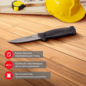 Нож строительный нержавеющая сталь лезвие 100мм 12-4923