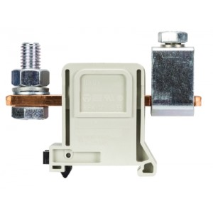 Болтовая клемма RFK 1 / 95 FMK S35, Болтовая клемма, М10, схема: зажим - перевернутый болт, тип фиксации провода: зажим-болт, номинальное сечение: 95 мм кв., 250A, 1000V, ширина: 32 мм, цвет: серый, тип монтажа: DIN35