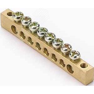 Шина нулевая 8 групп/крепеж по краям 6х9мм 32002DEK