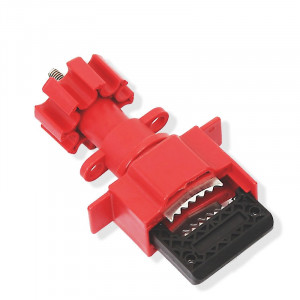 gwrF34X, Зажим блокиратора универсального малый, нейлон и сталь, 160х74х42 мм, цвет – красный, 1 шт/упак