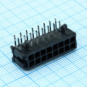 430451600, Прямоугольный разъем, Серия Micro-Fit 3.0 43045, 16 контакт(-ов), Штыревой Разъем, 3 мм