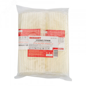 Стержни клеевые 7мм,200мм, 1кг/уп, прозр, 0.5кг. + 0.5кг. в пакете