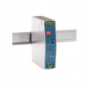EDR-75-12, AC-DC, 75.6Вт, вход 90…264V AC, 47…63Гц /127…370В DC, выход 12В/6.3A, рег. вых 12...14В, изоляция 3000В AC, в кожухе на DIN-рейку 32х125.2х102мм, -20…+60°С