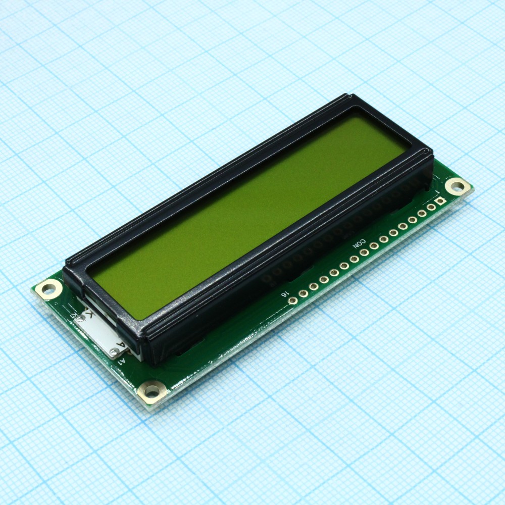 Изображение товара ЖК-дисплей WH1602B-YYH-CTK# 16x2 с желто-зеленой подсветкой