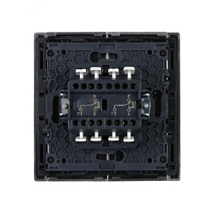 FORTE&PIANO Выключатель 2-клавишный проходной с индикацией 10А FP508 сталь IEK FP-V22-1-10-1-K46