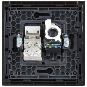 FORTE&PIANO Розетка двойная RJ11+RJ45 кат.5E FP535 сталь IEK FP-KT20-O-1-K46
