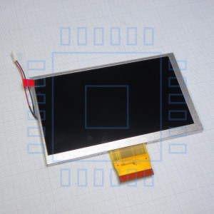 MI0600AT, TFT 6.0", 800x480, 24-bit TTL RGB интерфейс, 16M, яркость 400cd/m2, контрастность 500:1, напр. питания 3,0...3,6 В, 12 o'cl, -20...+70С, антибликовое покрытие