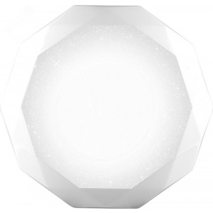 Светильник светодиодный ДБО-36w матовый с эффектом Звездного неба регулировкой цветовой температуры 3000-6500К светового потока max 2900Лм и режима освещенности с пультом управления и таймером выключения 29635