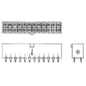 1586038-6, Соединитель питания 16 контакт(-ов) 4.2мм луженый прямой монтаж в отверстие 16 терминала(-ов) 1 порт(-ов) коробка/лоток