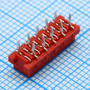 DS1015-04-10R6XB, Розетка на плату IDC Micro Match 10 контактов, шаг 2.54мм, 250В 1.2А, монтаж в отверстия