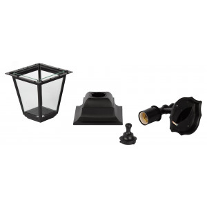 НБУ 04-60-001 черный Светильник садово-парковый Леда настенный четырехгранный черный Е27 (8/96) Б0048111