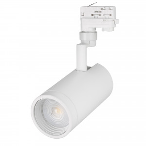 Светильник LGD-ZEUS-4TR-R100-30W Day (WH, 20-60 deg) 024609, Светильник подвесной для треков/шин 4 провода, 30Вт. Цвет свечения ДНЕВНОЙ 4000K, световой поток 2400-3000лм, регулируемый угол 20-60°, CRI>90. Корпус круглый, металл, цвет белый, IP20. Размеры DxHxL O100x220x180мм. Входное напряжение AC220-240V
