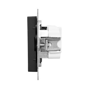 Механизм розетки, 16А, без заземления, без шторок, ч-рный Эпика EKF UP1-SOB-100