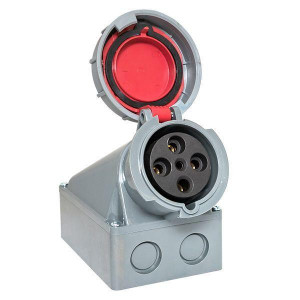 Розетка стационарная наружная 1352 3Р+РЕ+N 63А 380В IP67 PROxima ps-1352-63-380