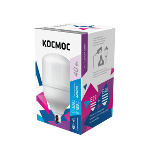 Лампа светодиодная высокомощная 40Вт цилиндр 6500К холод. бел. E27 3650лм 176-240В LksmHWLED40WE2765