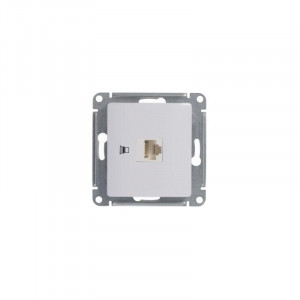 Розетка компьютерная 1-м СП Glossa RJ45 кат.5E механизм бел. SE GSL000181K