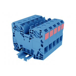 Проходная клемма TAPO35-2-BU, Проходная клемма, тип фиксации провода: пружинный, номинальное сечение: 35 мм кв., 125A, 1000V, ширина: 16 мм, цвет: синий, тип монтажа: DIN35