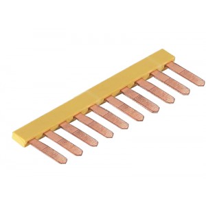 Соединительная перемычка IVB 0,5 WK4.. - 10, Соединительный мостик, для установки в зажимную клетку, толщина 0,5 мм, изолированный, 10 полюсов, для клемм: WK 4 / U; WK 4 TK, цвет: желтый