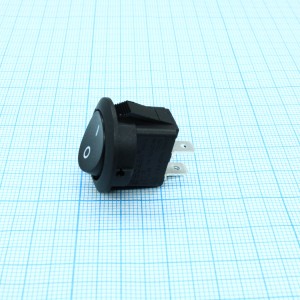 RK2-13-1 01 B/B P "0-"WC, Переключатель ON-OFF без подсветки 10A 250VAC 10000 циклов круглая кнопка черная