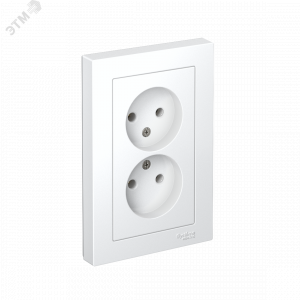 Розетка 2-м СП AtlasDesign 16А IP20 без заземл. в сборе бел. SE ATN000120