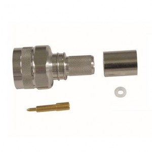 TC-400-NMH-X, РЧ соединители / Коаксиальные соединители N-Male (plug) crimp (solder-on pin) hex/knurl nut, no braid trim