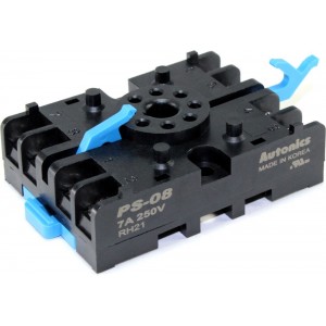 PS-08 (PS-08(n)), Розетки с переходом цокольного подключения на винтовое, крепеж на DIN-рейку, 8 пин.