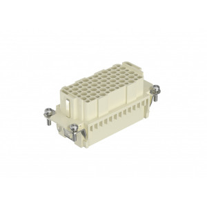 Розеточная контактная вставка HDD-072-FC, Розеточная контактная вставка, обжимная фиксация, 72 полюса + PE, типоразмер 16B, 250V, 10A, (обжимные контакты поставляются отдельно)