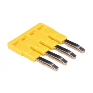 Соединительная перемычка IVB WKF 2,5 - 4, Соединительная перемычка, 4 полюса, изолированная, вилочная, для клемм: WT 2,5, цвет: желтый