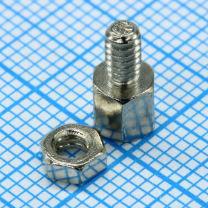 DS1045-01-100004805-A, Комплект крепежа для D-SUB: винт шестигранный L=10мм, гайка / 1set