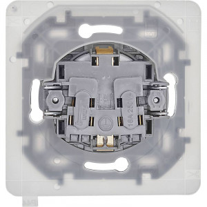 Розетка 1-м СП Inspiria 16А IP44 250В 2P+E защ. шторки с крышкой немецк. стандарт механизм алюм. Leg 673742