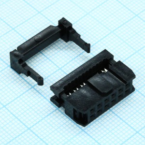 DS1016-12MA2BB, IDC разъем, розетка на плоский шлейф 12pin(2x6), шаг 2.54мм