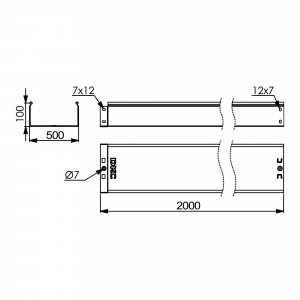 Лоток 500х100 L2000 35116