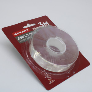 Нано-лента клейкая двухсторонняя многоразовая, 25 мм х 3 м