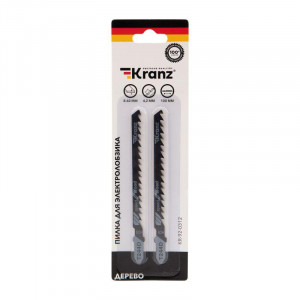 Пилка для электролобзика по дереву T244D 100 мм 6 зубьев на дюйм 8-60 мм фигурный рез (2 шт./уп.) KR-92-0312