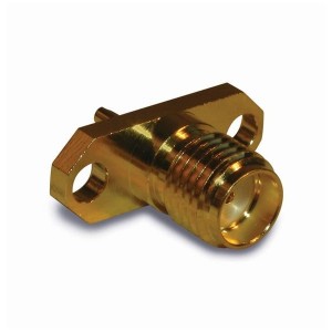 132143, РЧ соединители / Коаксиальные соединители SMA BULKHEAD RECPT 2 HOLE FLANGE