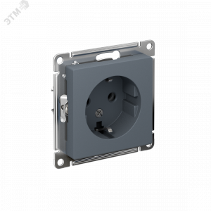 Розетка 1-м СП AtlasDesign 16А IP20 с заземл. механизм грифель SE ATN000743