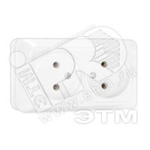 Олимп Розетка двойная без заземления белая наружная О0102