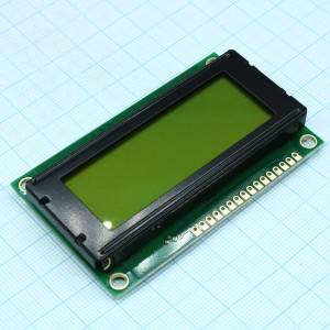 WH2004D-YYK-CT#, ЖКИ знакосинтезирующий 20 x 4, STN Желто-зеленый Позитивный/прозрачно-отражающий светодиодная подсветка желто-зеленая размеры 77x47 мм, видимая область 60x22 мм, -20...70°C, контактные площадки сверху 16 выводов