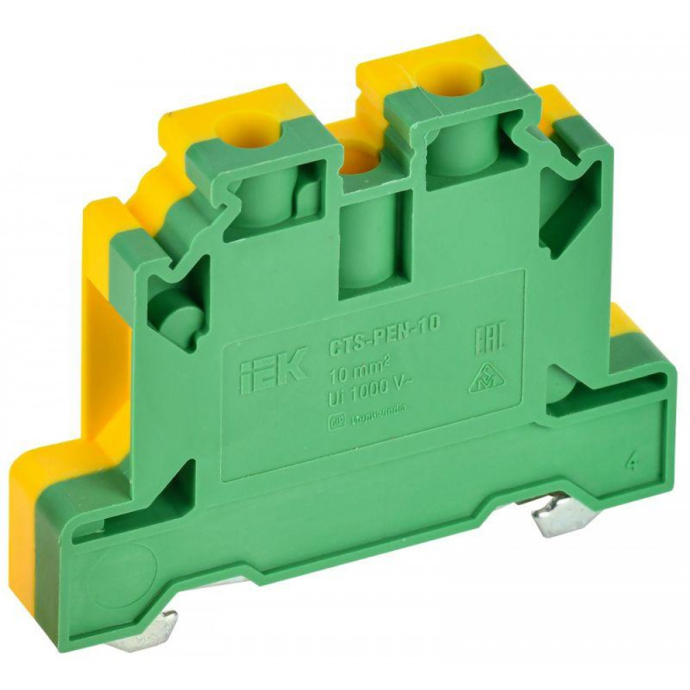 Изображение товара Клеммная колодка для заземления IEK 10мм2 YCT11-00-K52-010 желто-зеленая