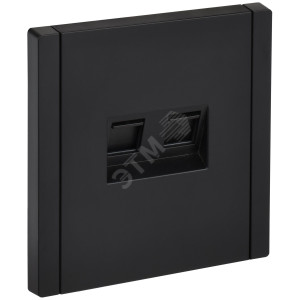 FORTE&PIANO Розетка двойная RJ11+RJ45 кат.5E FP135 черный IEK FP-KT20-O-1-K02