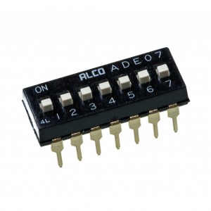 1825057-6, Переключатель DIP Switches; Конфигурация: SPST; Контакты: 7; Шаг: 2.54